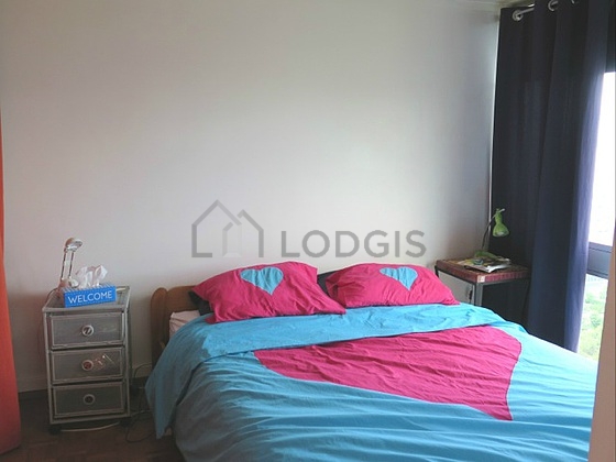 Very bright bedroom equipped with wardrobe, cupboard, bedside table