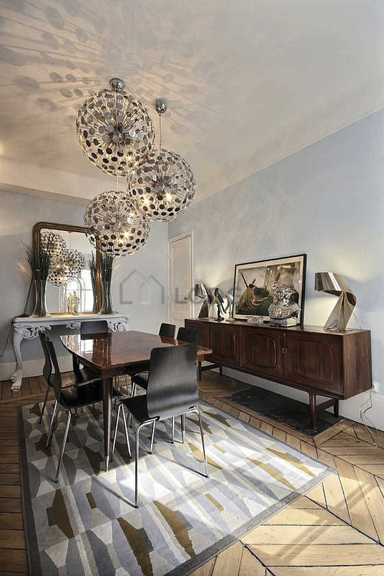 Dining room with windows facing the road