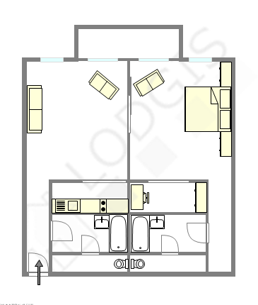 Apartamento Paris 8° - Plano interativo