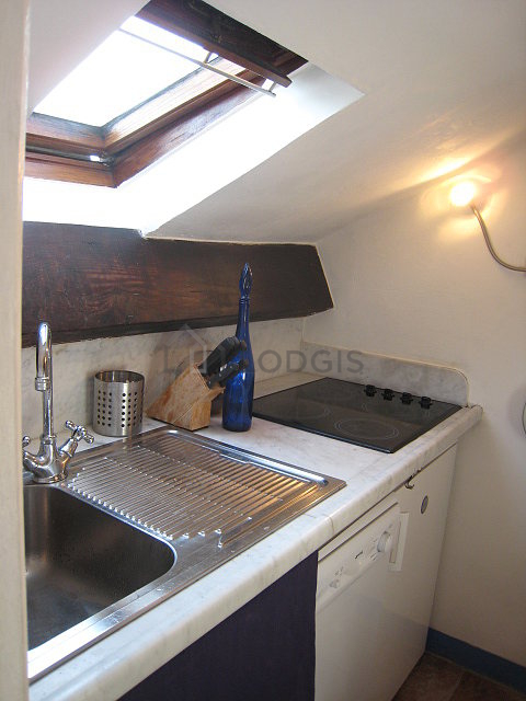 Kitchen with tile floor