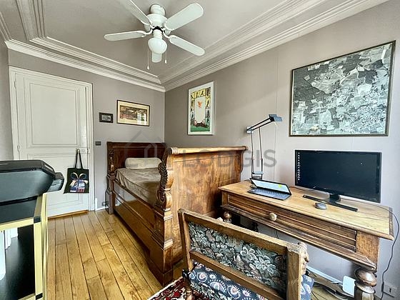 Bedroom with double-glazed windows facing the road
