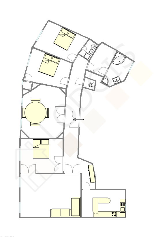 Apartment Paris 8° - Interactive plan