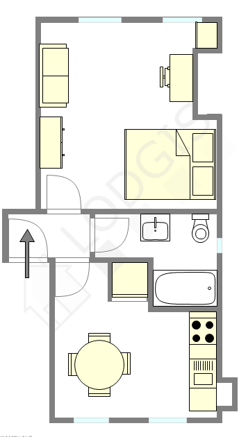 公寓 巴黎18区 - 平面图