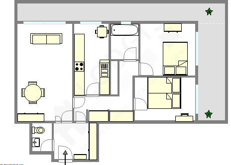 Appartement Paris 13° - Plan interactif