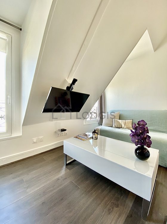 Living room with wooden floor