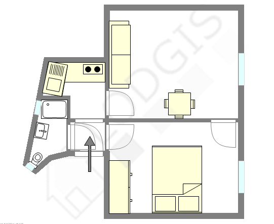 Appartement Paris 17° - Plan interactif