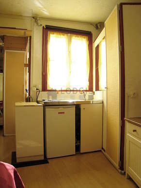 Kitchen where you can have dinner for 2 person(s) equipped with washing machine, refrigerator, freezer, crockery