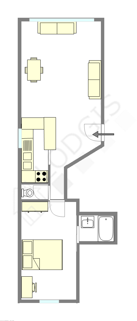 Apartamento Paris 18° - Plano interativo