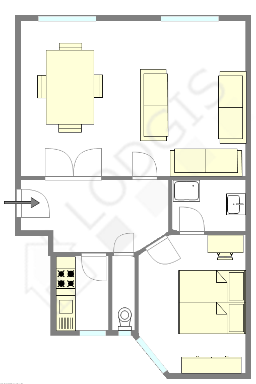 Квартира Париж 15° - Интерактивный план