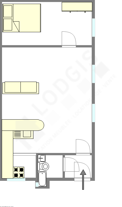 Wohnung Levallois-Perret - Interaktiven Plan