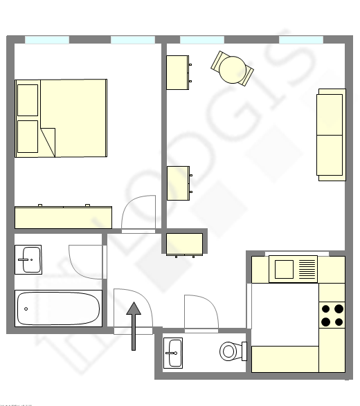 Apartment Paris 2° - Interactive plan