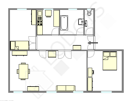 Квартира Париж 6° - Интерактивный план