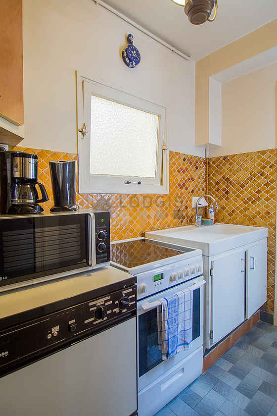 Kitchen with tile floor