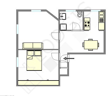 Appartamento Parigi 18° - Piantina interattiva
