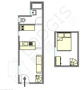 双层公寓 巴黎15区 - 平面图