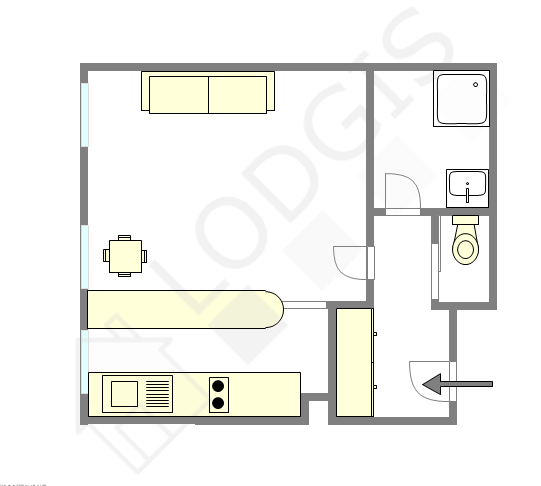 Apartment Paris 20° - Interactive plan