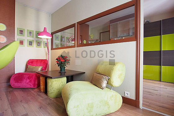 Living room with wooden floor