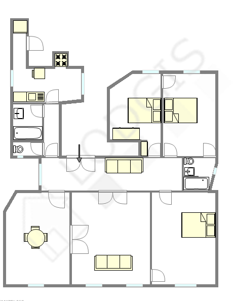 Apartment Paris 18° - Interactive plan