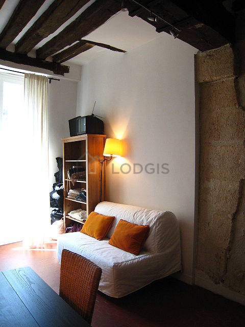 Living room with floor tiles floor