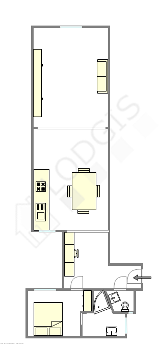 Квартира Париж 4° - Интерактивный план