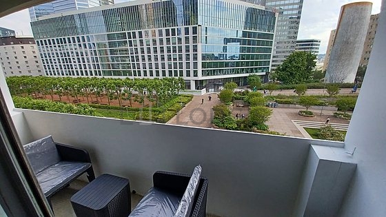 Balcony facing due south-west and view on courtyard
